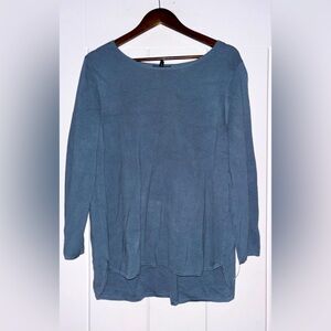 Eileen Fisher‎ Silk Organic Cotton Bateau Neck Sweater Women L  Boxy Relax Fit